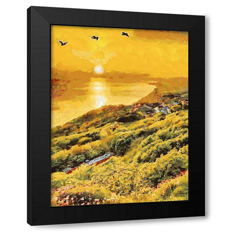 Romantic Sunset II Black Modern Wood Framed Art Print with Double Matting by Medeiros, Celito