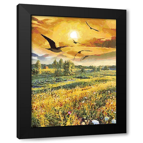 Romantic Sunset III Black Modern Wood Framed Art Print with Double Matting by Medeiros, Celito