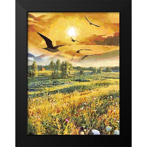Romantic Sunset III Black Modern Wood Framed Art Print by Medeiros, Celito