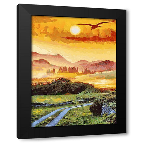 Romantic Sunset IV Black Modern Wood Framed Art Print by Medeiros, Celito