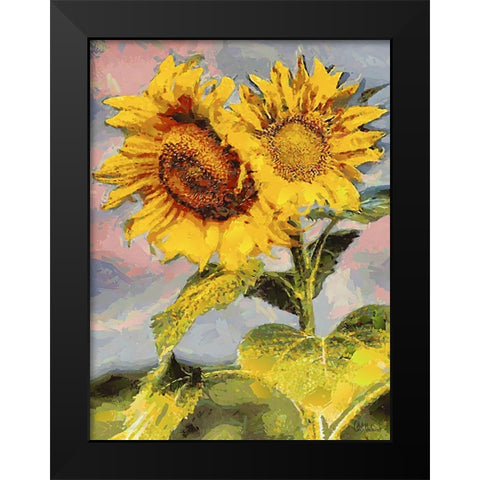Sunflowers Collection II Black Modern Wood Framed Art Print by Medeiros, Celito