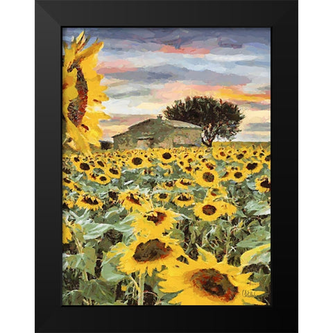 Sunflowers Collection VII Black Modern Wood Framed Art Print by Medeiros, Celito