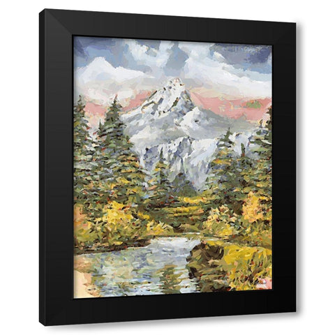 Landscapes in Monet Style IX Black Modern Wood Framed Art Print by Medeiros, Celito