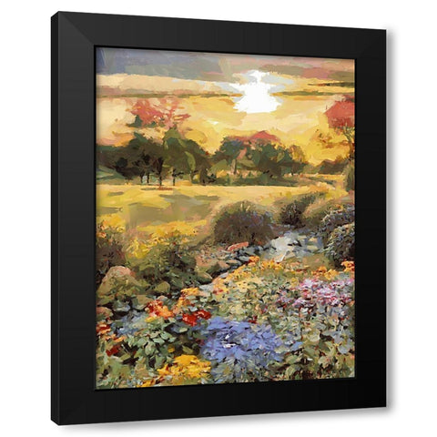 Landscapes in Monet Style XIII Black Modern Wood Framed Art Print with Double Matting by Medeiros, Celito