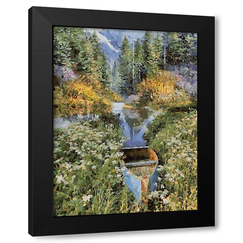 Landscapes in Monet Style XV Black Modern Wood Framed Art Print with Double Matting by Medeiros, Celito