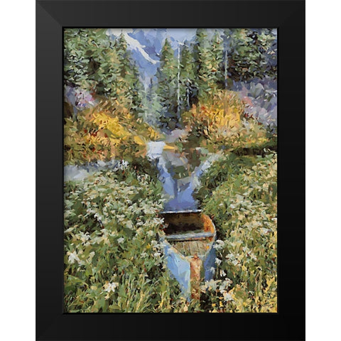 Landscapes in Monet Style XV Black Modern Wood Framed Art Print by Medeiros, Celito