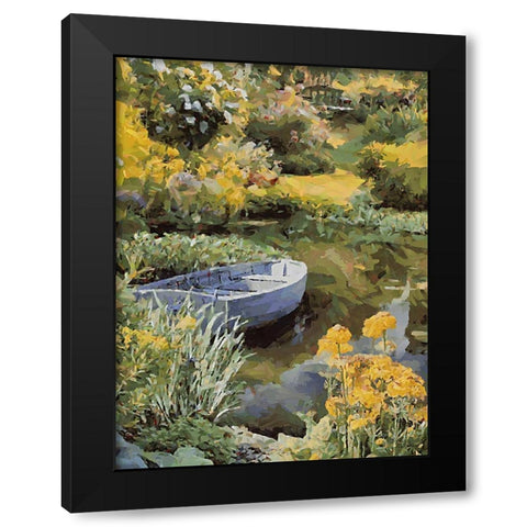 Landscapes in Monet Style XVI Black Modern Wood Framed Art Print with Double Matting by Medeiros, Celito