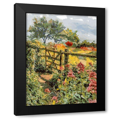 Landscapes in Monet Style XVII Black Modern Wood Framed Art Print with Double Matting by Medeiros, Celito