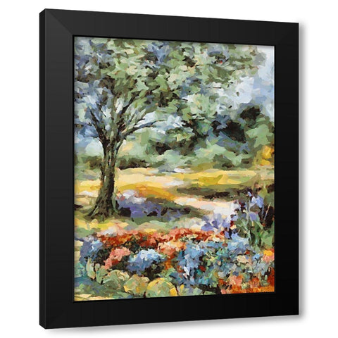 Landscapes in Monet Style XXVI Black Modern Wood Framed Art Print with Double Matting by Medeiros, Celito