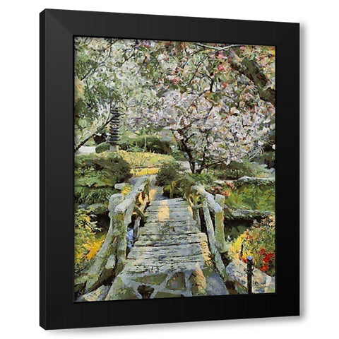 Landscapes in Monet Style XXVII Black Modern Wood Framed Art Print with Double Matting by Medeiros, Celito