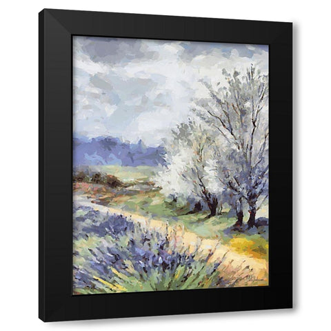 Landscapes in Monet Style XXXII Black Modern Wood Framed Art Print with Double Matting by Medeiros, Celito