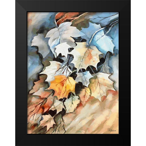 Autumn Leaves I Black Modern Wood Framed Art Print by Medeiros, Celito