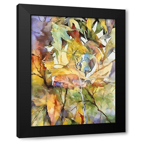 Autumn Leaves VI Black Modern Wood Framed Art Print by Medeiros, Celito