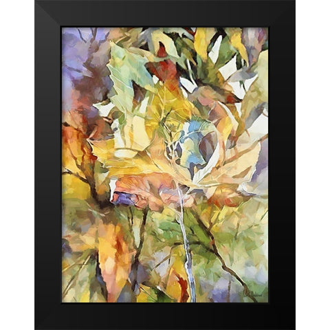 Autumn Leaves VI Black Modern Wood Framed Art Print by Medeiros, Celito