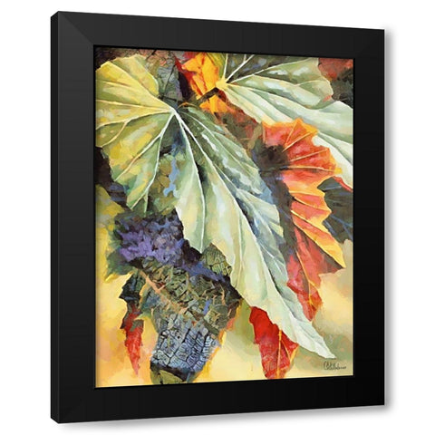 Autumn Leaves VII Black Modern Wood Framed Art Print by Medeiros, Celito