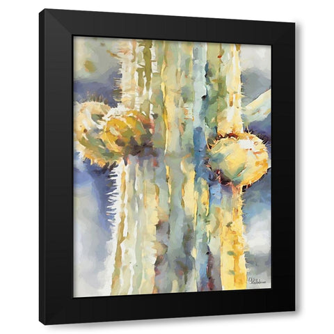 Cactus III Black Modern Wood Framed Art Print with Double Matting by Medeiros, Celito