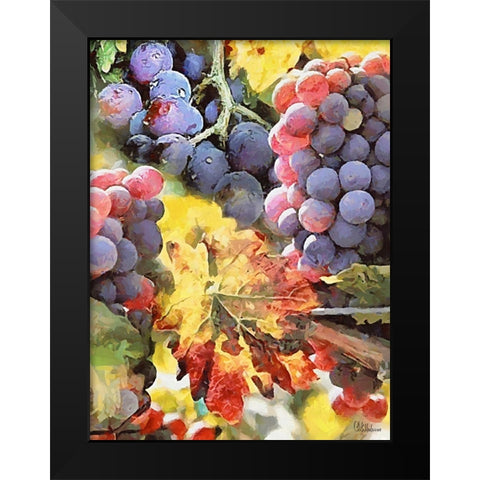 Grapes IV Black Modern Wood Framed Art Print by Medeiros, Celito