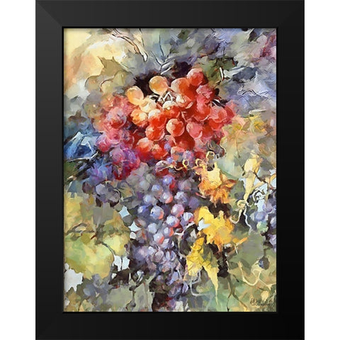 Grapes V Black Modern Wood Framed Art Print by Medeiros, Celito