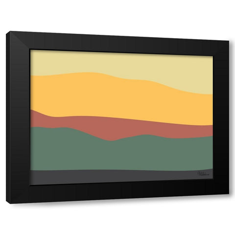 A Game with Abstract Shapes XXXII Black Modern Wood Framed Art Print with Double Matting by Medeiros, Celito