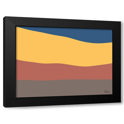 A Game with Abstract Shapes XXXIII Black Modern Wood Framed Art Print with Double Matting by Medeiros, Celito