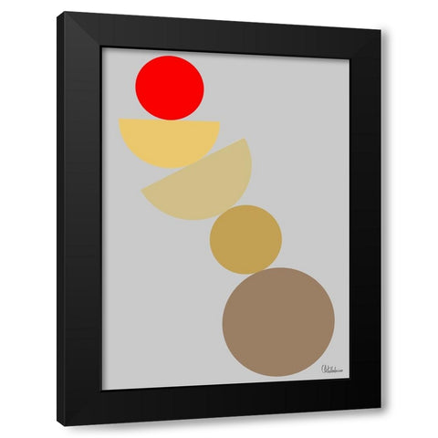 A Game with Abstract Shapes XXXVI Black Modern Wood Framed Art Print with Double Matting by Medeiros, Celito