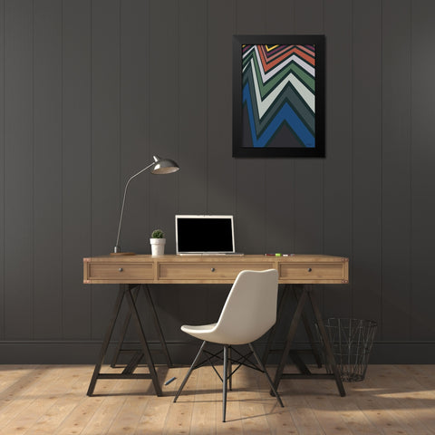 A Game with Abstract Shapes XL Black Modern Wood Framed Art Print by Medeiros, Celito