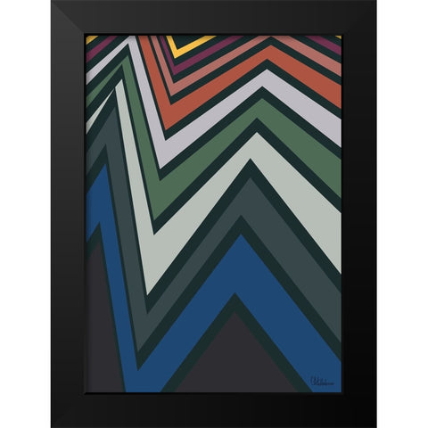 A Game with Abstract Shapes XL Black Modern Wood Framed Art Print by Medeiros, Celito
