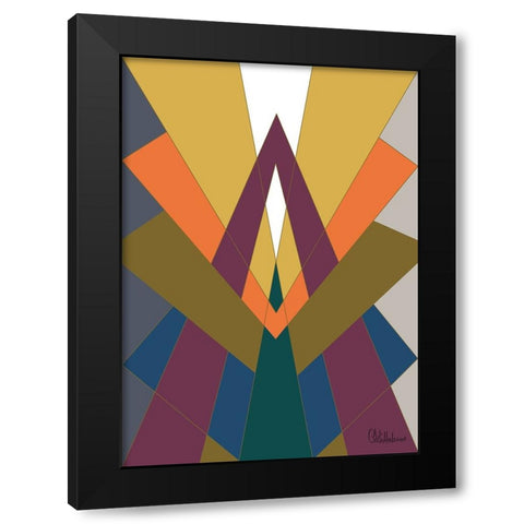 A Game with Abstract Shapes XLIII Black Modern Wood Framed Art Print with Double Matting by Medeiros, Celito