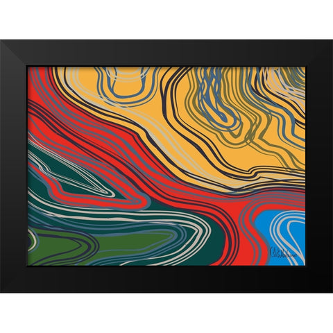 A Game with Abstract Shapes XLV Black Modern Wood Framed Art Print by Medeiros, Celito