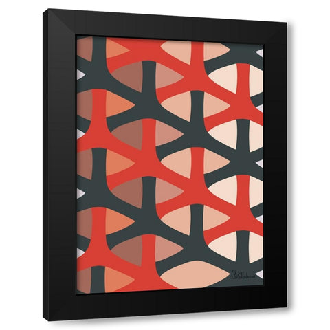 A Game with Abstract Shapes XLVI Black Modern Wood Framed Art Print with Double Matting by Medeiros, Celito
