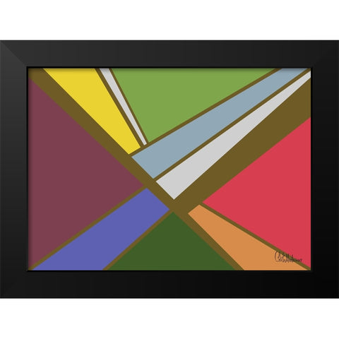 A Game with Abstract Shapes XLVII Black Modern Wood Framed Art Print by Medeiros, Celito