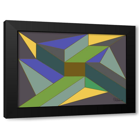A Game with Abstract Shapes XLVIII Black Modern Wood Framed Art Print with Double Matting by Medeiros, Celito