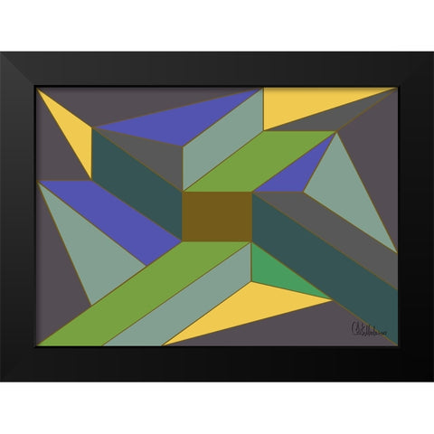 A Game with Abstract Shapes XLVIII Black Modern Wood Framed Art Print by Medeiros, Celito