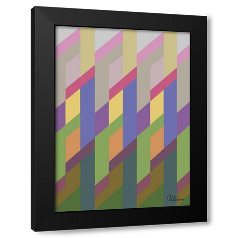 A Game with Abstract Shapes IL Black Modern Wood Framed Art Print with Double Matting by Medeiros, Celito