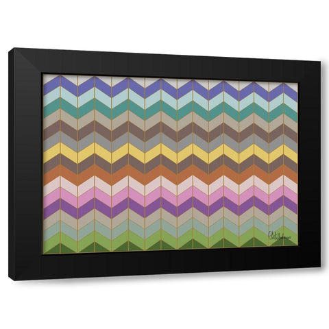 A Game with Abstract Shapes L Black Modern Wood Framed Art Print with Double Matting by Medeiros, Celito