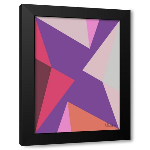 A Game with Abstract Shapes LII Black Modern Wood Framed Art Print with Double Matting by Medeiros, Celito