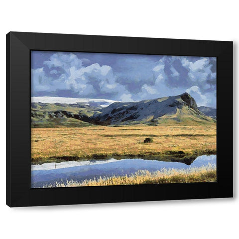 Beautiful nature in Iceland XIX Black Modern Wood Framed Art Print by Medeiros, Celito