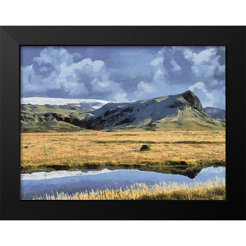 Beautiful nature in Iceland XIX Black Modern Wood Framed Art Print by Medeiros, Celito