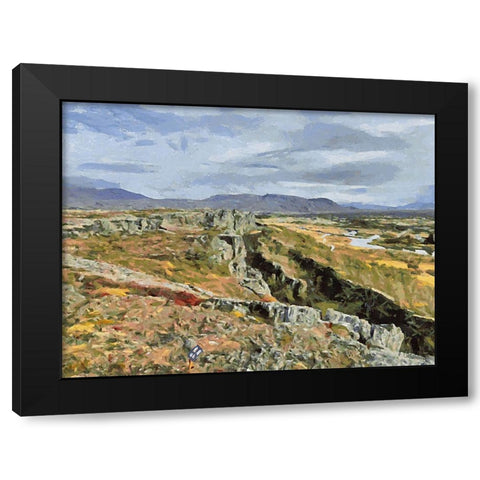 Beautiful nature in Iceland LVIII Black Modern Wood Framed Art Print by Medeiros, Celito