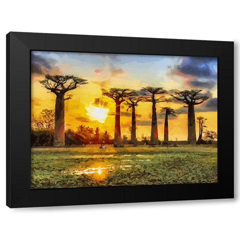 Travel Destination around the World XLI Black Modern Wood Framed Art Print with Double Matting by Medeiros, Celito
