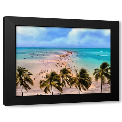 Endless Beach Black Modern Wood Framed Art Print with Double Matting by Medeiros, Celito