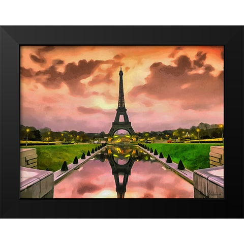 Eiffel Tower in Paris Black Modern Wood Framed Art Print by Medeiros, Celito