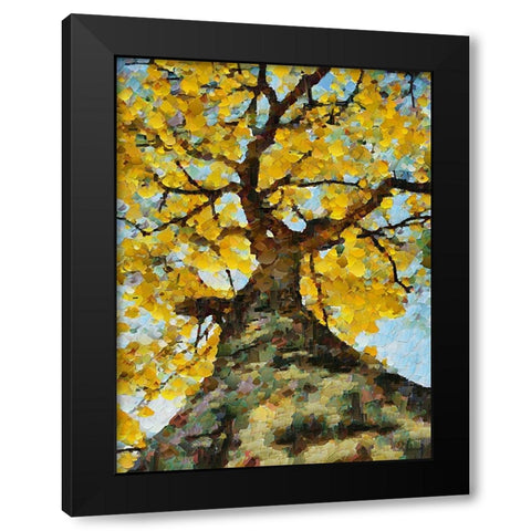 Collectio of Bloomin and Autumn Trees III Black Modern Wood Framed Art Print with Double Matting by Medeiros, Celito