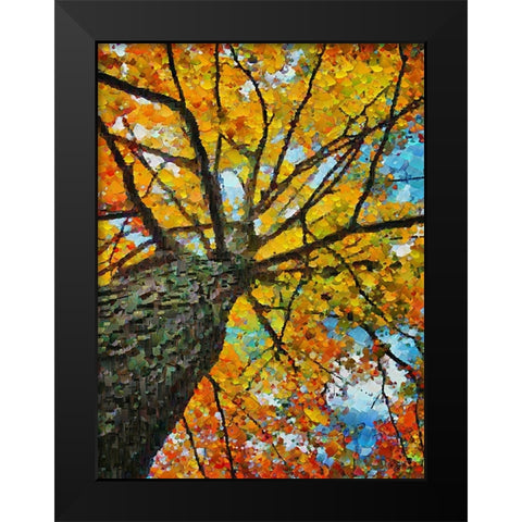 Collectio of Bloomin and Autumn Trees IV Black Modern Wood Framed Art Print by Medeiros, Celito
