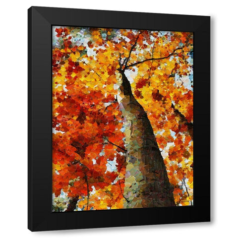 Collectio of Bloomin and Autumn Trees VI Black Modern Wood Framed Art Print with Double Matting by Medeiros, Celito