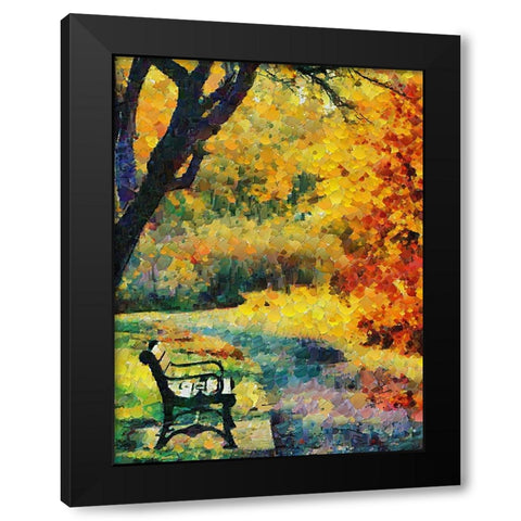 Collectio of Bloomin and Autumn Trees XV Black Modern Wood Framed Art Print with Double Matting by Medeiros, Celito