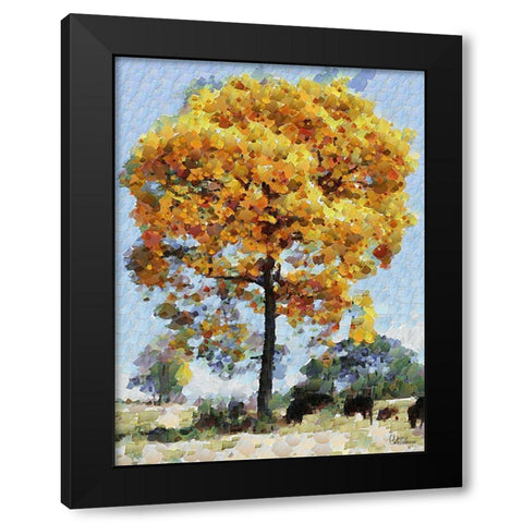 Collectio of Bloomin and Autumn Trees XVIII Black Modern Wood Framed Art Print with Double Matting by Medeiros, Celito