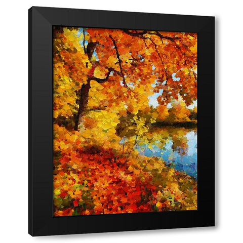 Collectio of Bloomin and Autumn Trees XXIV Black Modern Wood Framed Art Print with Double Matting by Medeiros, Celito