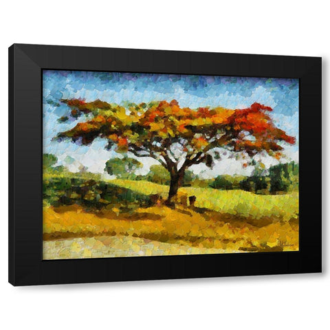 Collectio of Bloomin and Autumn Trees XXV Black Modern Wood Framed Art Print with Double Matting by Medeiros, Celito