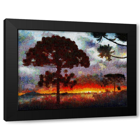 Collectio of Bloomin and Autumn Trees XLI Black Modern Wood Framed Art Print with Double Matting by Medeiros, Celito